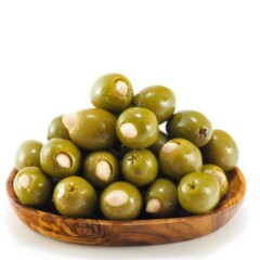 Gröna oliver med mandel, 150g