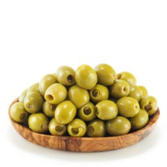 Gröna oliver med ansjovis, 150g