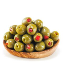 Gröna oliver med paprika, 150g