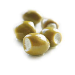 Gröna oliver med grönmögelost, 150g